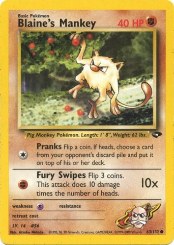 Blaine's Mankey (63/132) [Gym Challenge Unlimited] Pokémon