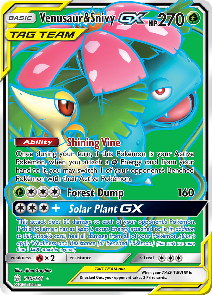 Venusaur & Snivy GX (210/236) [Sun & Moon: Cosmic Eclipse] Pokémon