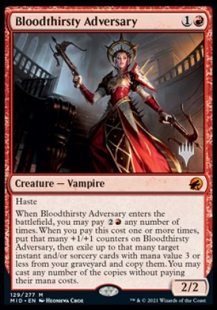 Bloodthirsty Adversary (Promo Pack) [Innistrad: Midnight Hunt Promos] Magic: The Gathering