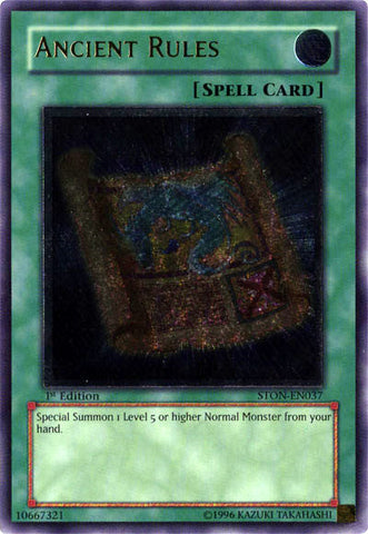 Ancient Rules [STON-EN037] Ultimate Rare Yu-Gi-Oh!