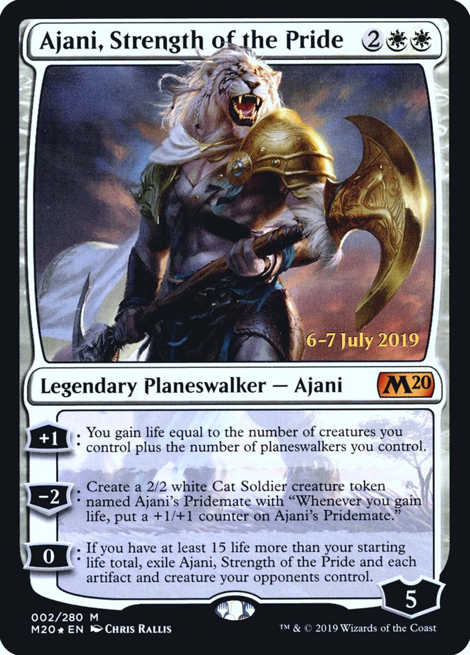 Ajani, Strength of the Pride [Core Set 2020 Prerelease Promos] Magic: The Gathering