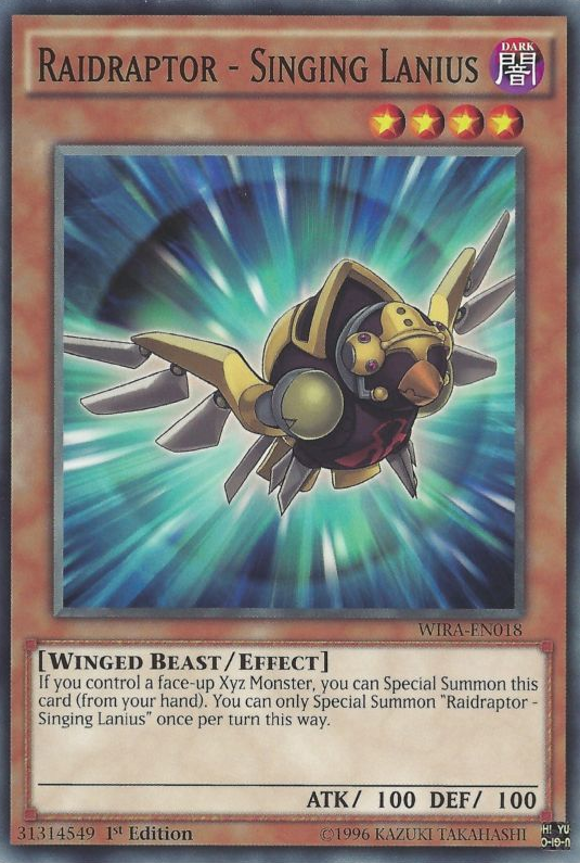 Raidraptor - Singing Lanius [WIRA-EN018] Common Yu-Gi-Oh!
