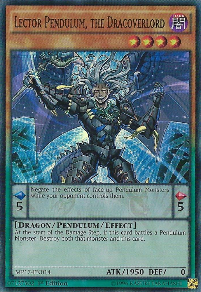 Lector Pendulum, the Dracoverlord [MP17-EN014] Ultra Rare Yu-Gi-Oh!