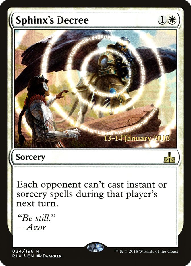 Sphinx's Decree [Rivals of Ixalan Prerelease Promos] Magic: The Gathering