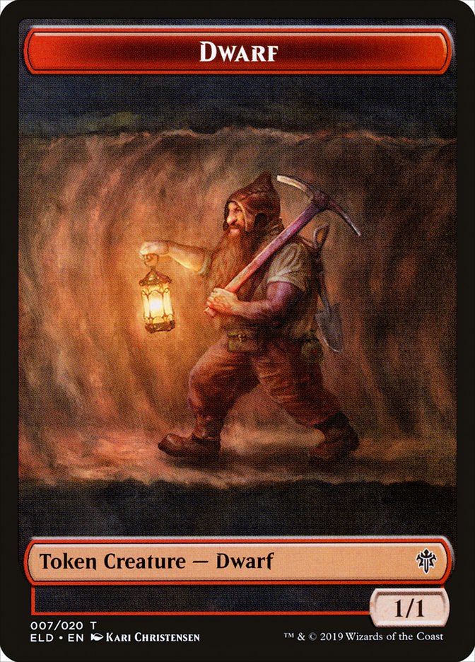 Dwarf Token [Throne of Eldraine Tokens] Magic: The Gathering