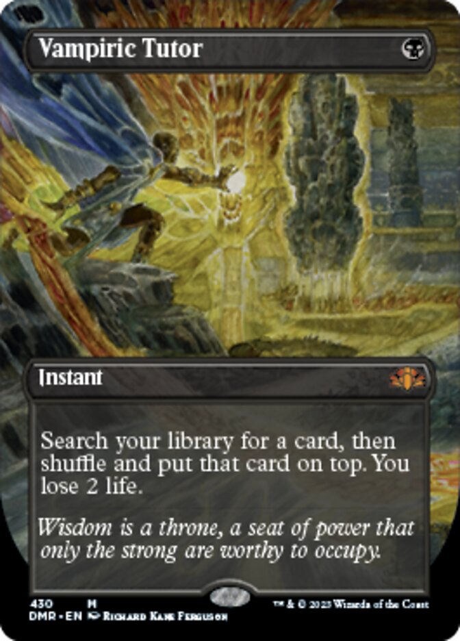 Vampiric Tutor (Borderless Alternate Art) [Dominaria Remastered] Magic: The Gathering