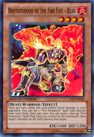 Brotherhood of the Fire Fist - Bear [CT10-EN008] Super Rare Yu-Gi-Oh!