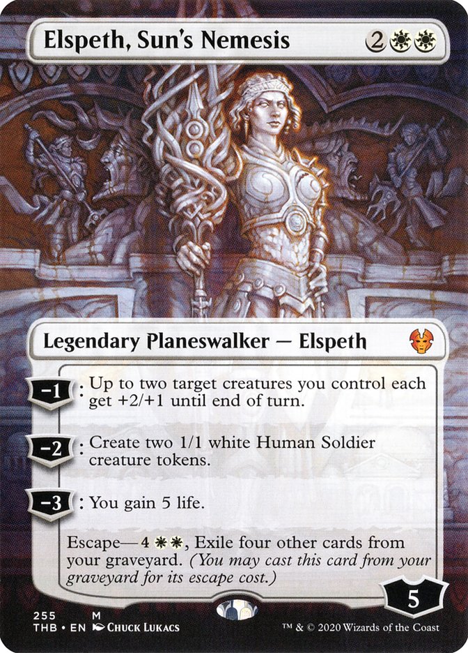 Elspeth, Sun's Nemesis (Borderless) [Theros Beyond Death] Magic: The Gathering
