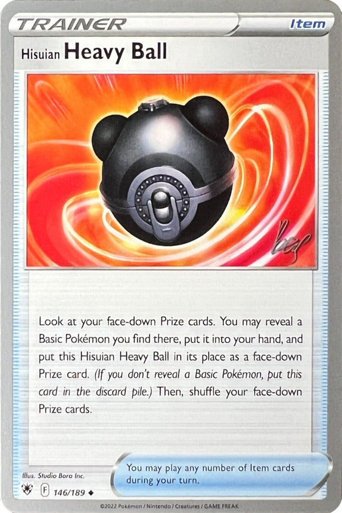 Hisuian Heavy Ball (146/189) (Cheryl Again - Sebastian Lashmet) [World Championships 2022] Pokémon