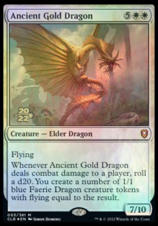 Ancient Gold Dragon [Commander Legends: Battle for Baldur's Gate Prerelease Promos] Magic: The Gathering