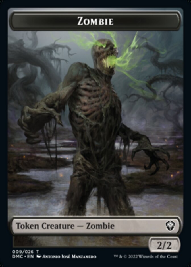 Bird (002) // Zombie Double-Sided Token [Dominaria United Tokens] Magic: The Gathering