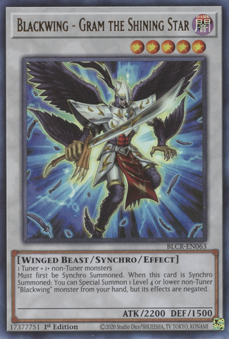 Blackwing - Gram the Shining Star [BLCR-EN063] Ultra Rare Yu-Gi-Oh!