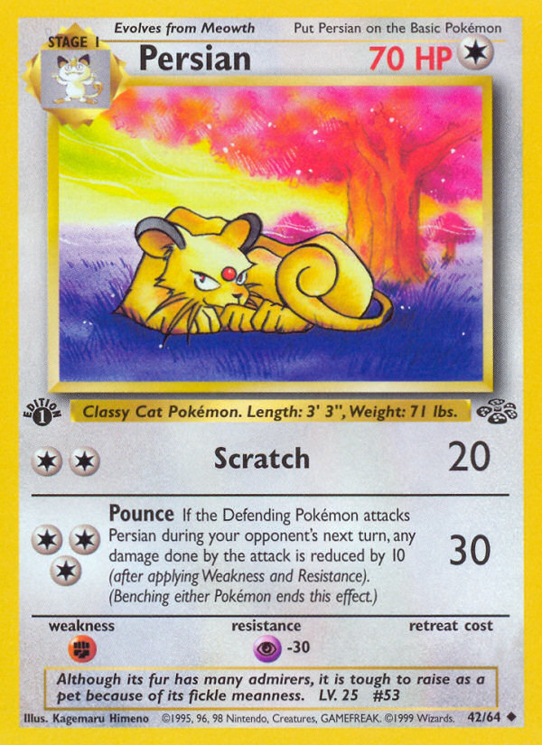 Persian (42/64) [Jungle 1st Edition] Pokémon