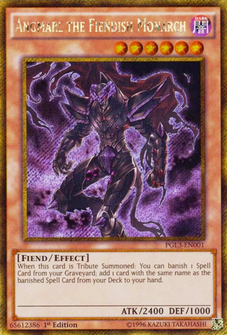 Angmarl the Fiendish Monarch [PGL3-EN001] Gold Secret Rare Yu-Gi-Oh!