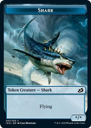 Angel Warrior // Shark Double-Sided Token [Challenger Decks 2021 Tokens] Magic: The Gathering