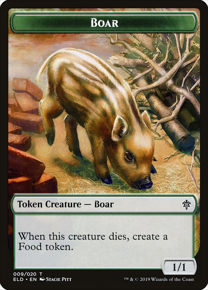 Boar Token [Throne of Eldraine Tokens] Magic: The Gathering
