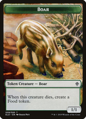 Boar Token [Throne of Eldraine Tokens] Magic: The Gathering