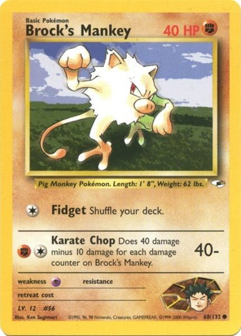 Brock's Mankey (68/132) [Gym Heroes Unlimited] Pokémon