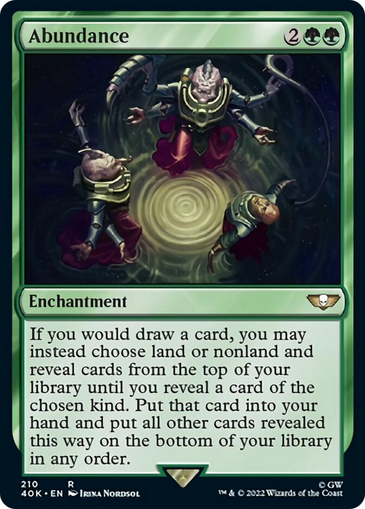 Abundance (Surge Foil) [Warhammer 40,000] Magic: The Gathering
