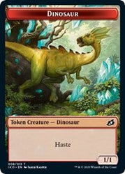 Dinosaur // Human Soldier (005) Double-Sided Token [Ikoria: Lair of Behemoths Tokens] Magic: The Gathering