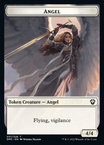 Bird (002) // Angel Double-Sided Token [Dominaria United Tokens] Magic: The Gathering