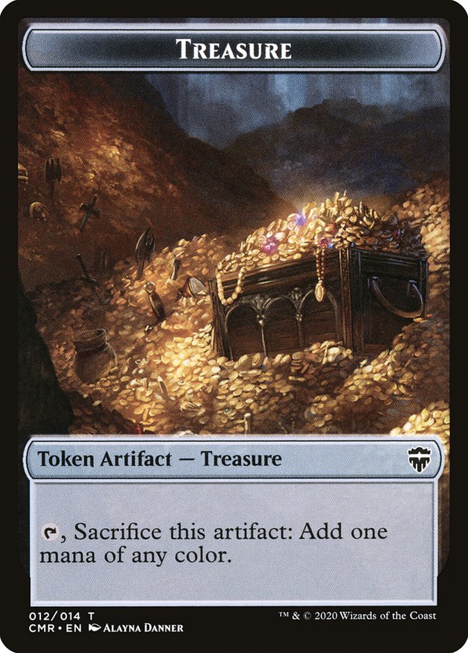 Copy (013) // Treasure Double-Sided Token [Commander Legends Tokens] Magic: The Gathering