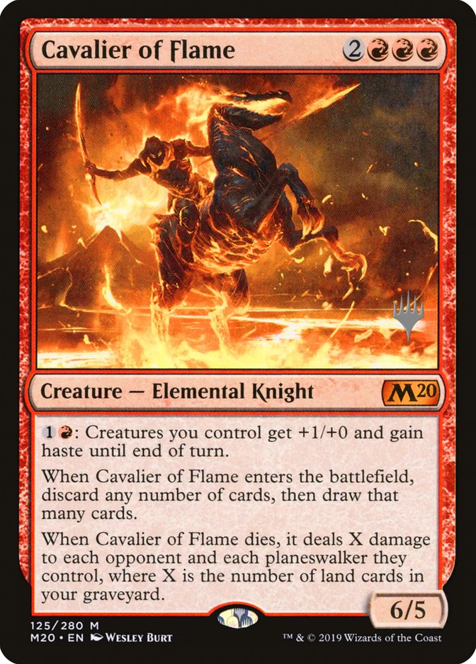Cavalier of Flame (Promo Pack) [Core Set 2020 Promos] Magic: The Gathering