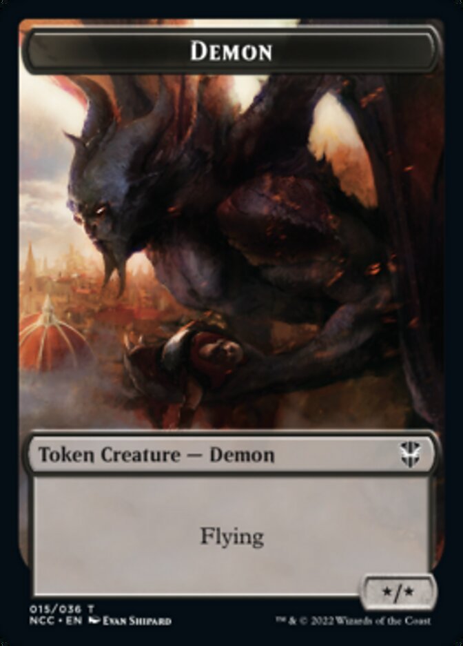 Demon // Copy Double-Sided Token [Streets of New Capenna Commander Tokens] Magic: The Gathering