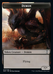 Demon // Copy Double-Sided Token [Streets of New Capenna Commander Tokens] Magic: The Gathering