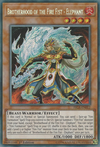 Brotherhood of the Fire Fist - Elephant [FIGA-EN012] Secret Rare Yu-Gi-Oh!
