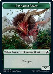 Dinosaur Beast // Human Soldier (004) Double-Sided Token [Ikoria: Lair of Behemoths Tokens] Magic: The Gathering