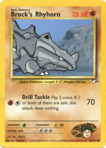 Brock's Rhyhorn (70/132) [Gym Heroes Unlimited] Pokémon