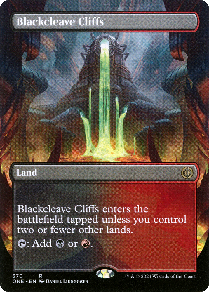 Blackcleave Cliffs (Borderless Alternate Art) [Phyrexia: All Will Be One] Magic: The Gathering