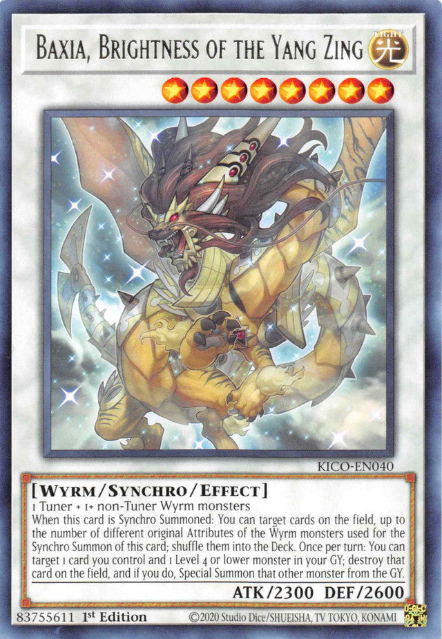 Baxia, Brightness of the Yang Zing [KICO-EN040] Rare Yu-Gi-Oh!