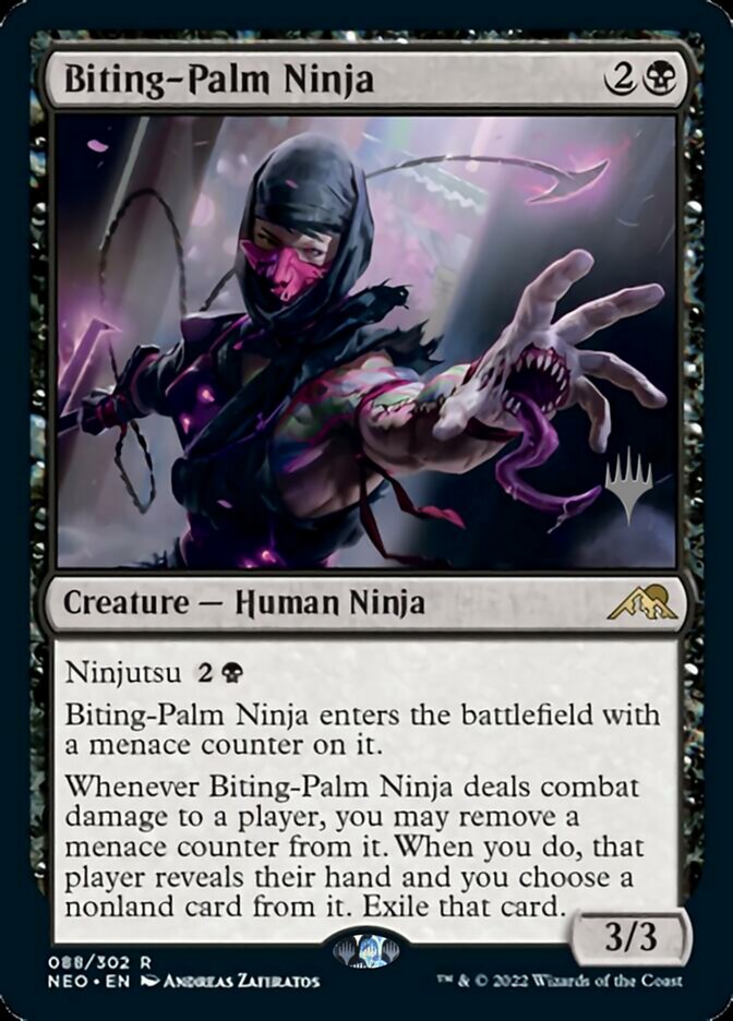 Biting-Palm Ninja (Promo Pack) [Kamigawa: Neon Dynasty Promos] Magic: The Gathering
