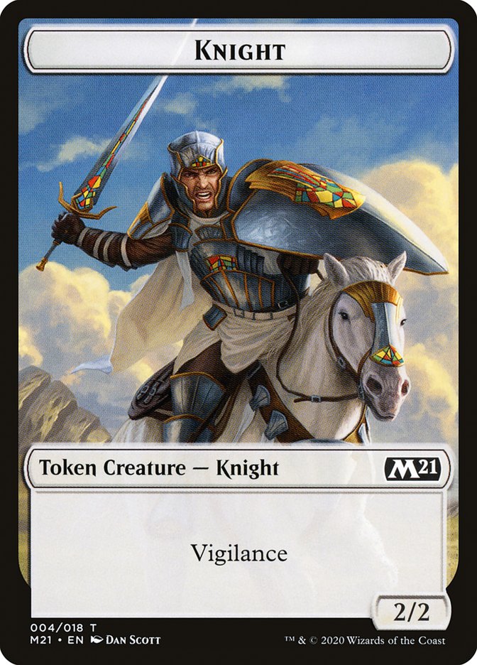 Knight Token [Core Set 2021 Tokens] Magic: The Gathering
