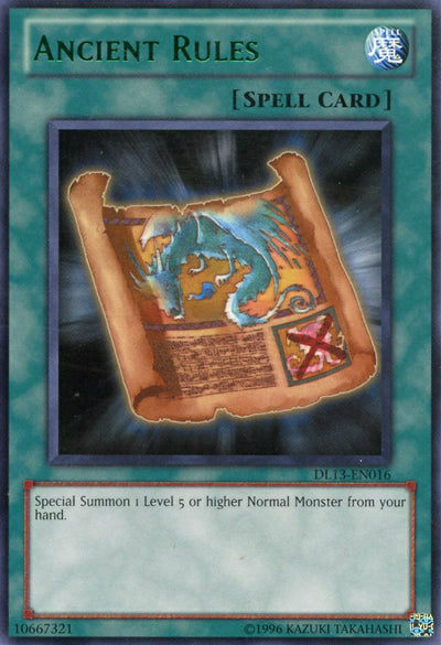 Ancient Rules (Green) [DL13-EN016] Rare Yu-Gi-Oh!