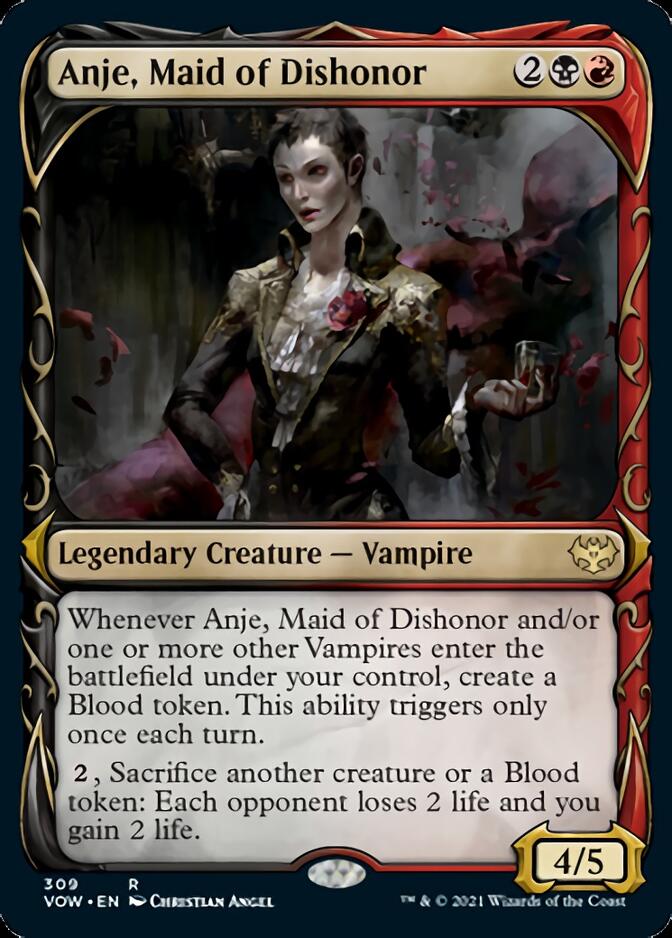 Anje, Maid of Dishonor (Showcase Fang Frame) [Innistrad: Crimson Vow] Magic: The Gathering