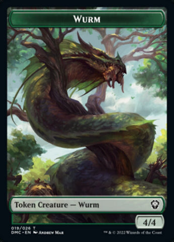 Bird (002) // Wurm Double-Sided Token [Dominaria United Tokens] Magic: The Gathering