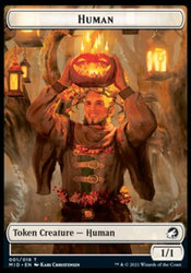 Human // Teferi, Who Slows the Sunset Emblem Double-Sided Token [Innistrad: Midnight Hunt Tokens] Magic: The Gathering