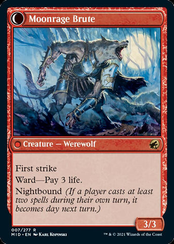 Brutal Cathar // Moonrage Brute [Innistrad: Midnight Hunt] Magic: The Gathering