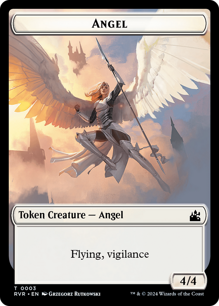Spirit (0018) // Angel (0003) Double-Sided Token [Ravnica Remastered Tokens] Magic: The Gathering