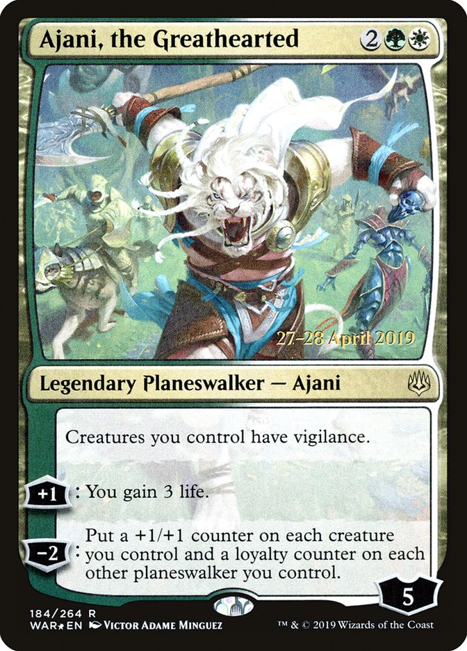 Ajani, the Greathearted [War of the Spark Prerelease Promos] Magic: The Gathering