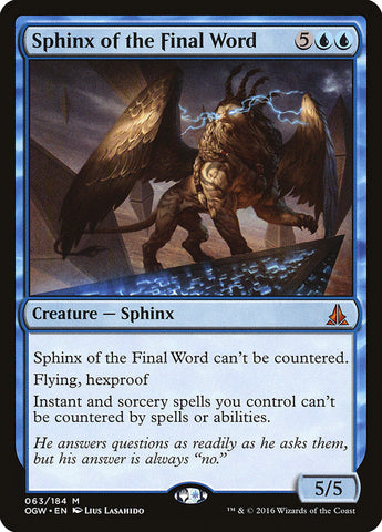 Sphinx of the Final Word [Oath of the Gatewatch] Magic: The Gathering