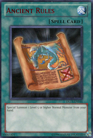 Ancient Rules (Red) [DL13-EN016] Rare Yu-Gi-Oh!