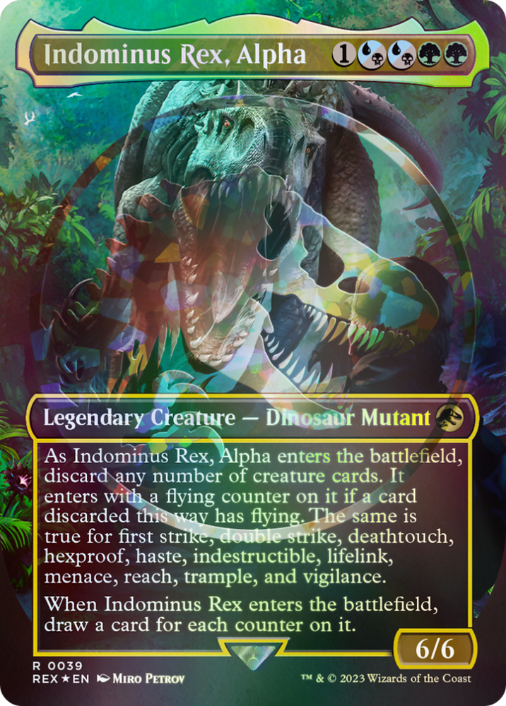 Indominus Rex, Alpha Emblem (Borderless) [Jurassic World Collection Tokens] Magic: The Gathering