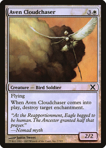 Aven Cloudchaser (Premium Foil) [Tenth Edition] Magic: The Gathering