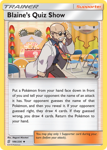 Blaine's Quiz Show (186/236) [Sun & Moon: Unified Minds] Pokémon