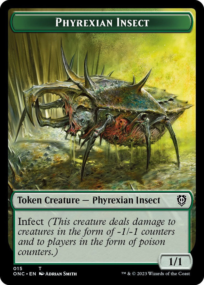 Phyrexian Mite // Phyrexian Insect Double-Sided Token [Phyrexia: All Will Be One Commander Tokens] Magic: The Gathering