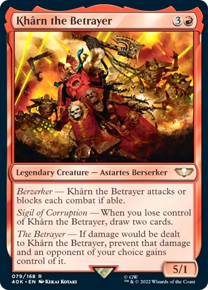 Kharn the Betrayer (Surge Foil) [Warhammer 40,000] Magic: The Gathering